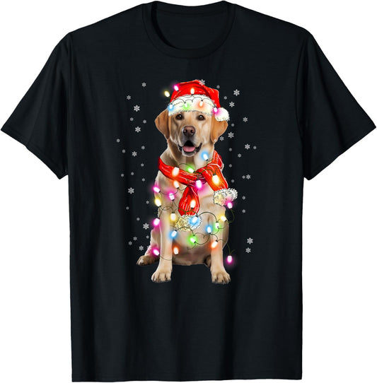 Labrador Retriever Dog Santa Clause Hat Xmas Christmas T-Shirt