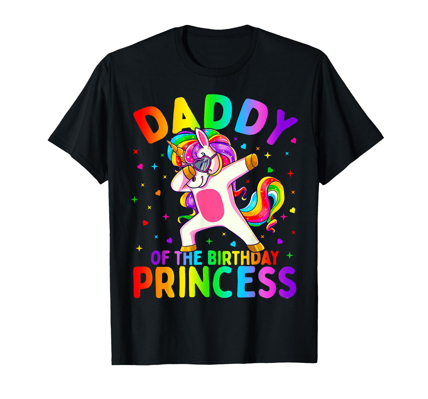 Daddy of the Birthday Princess Girl Dabbing Unicorn Dad T-Shirt