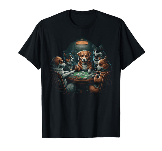 Dogs Playing Poker Cards Dog Casino Player Gambling T-Shirt for Men Women