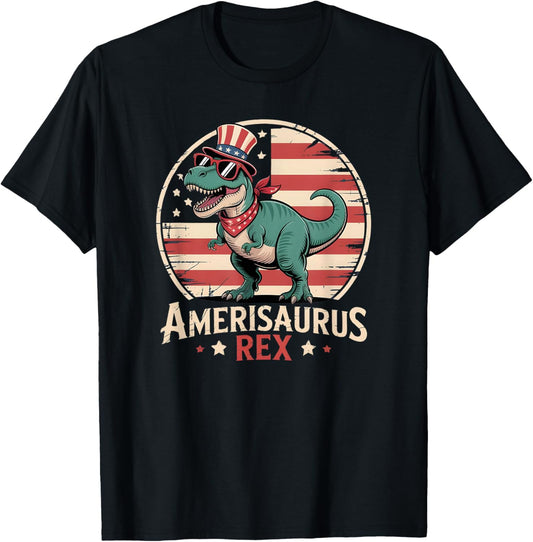 Amerisaurus Rex Funny Patriotic Dinosaur USA 250 Humor T-Rex T-Shirt