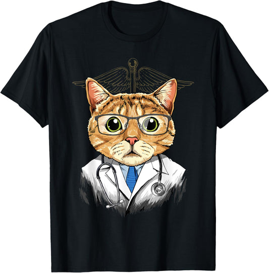 Doctor Cat Kitten Surgeon Physician Dr MD Animal Cat Lover T-Shirt