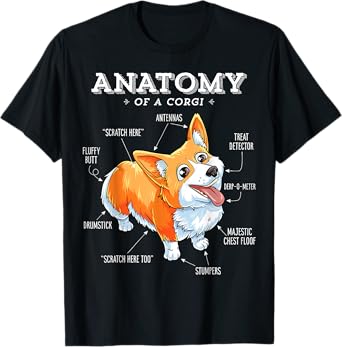 Anatomy Of A Corgi Funny Dog Lovers Men Women Boys Girls T-Shirt