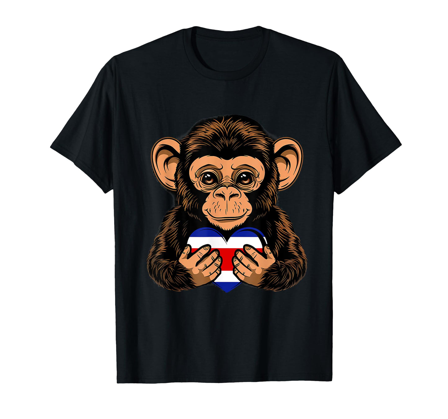Costa Rica Monkey Costa Rican Flag Heart Costa Rican Roots T-Shirt