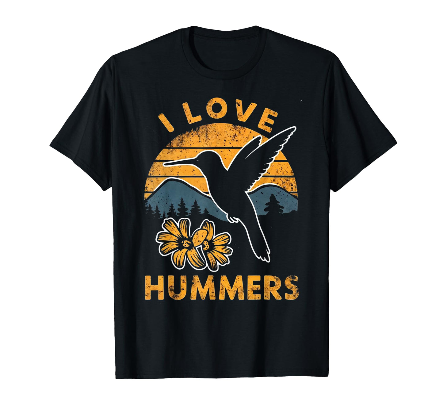I Love Hummers Hummingbird Vintage Sunset T-Shirt