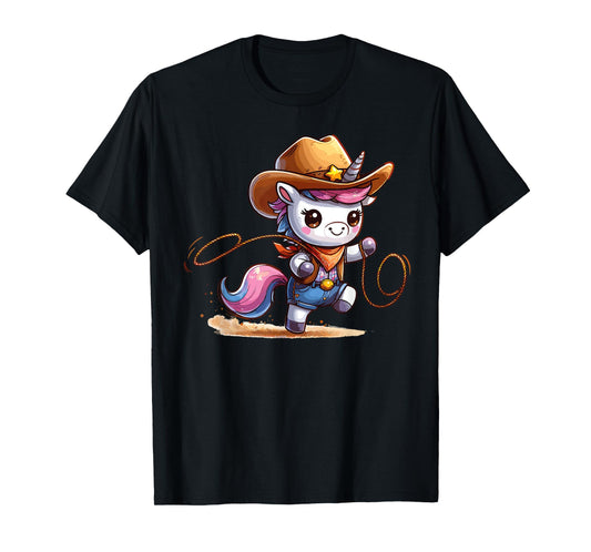 Western Rodeo Cowboy Hat Unicorn Texas Animals T-Shirt