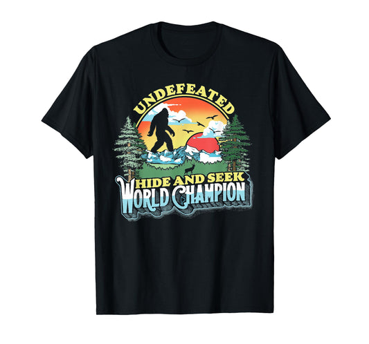 Bigfoot Undefeated Hide and Seek World Champion Vintage 80s T-Shirt