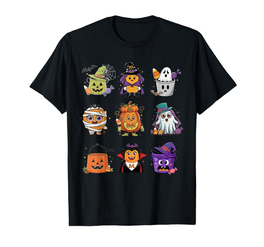 Cute Spooky Chicken Nuggets Pumpkin Halloween 90's Vintage T-Shirt
