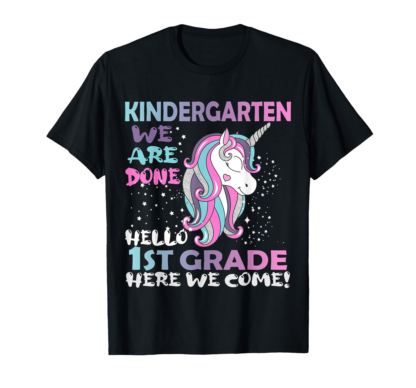 Goodbye Kindergarten Hello 1st grade Unicorn Girls 2023 Grad T-Shirt