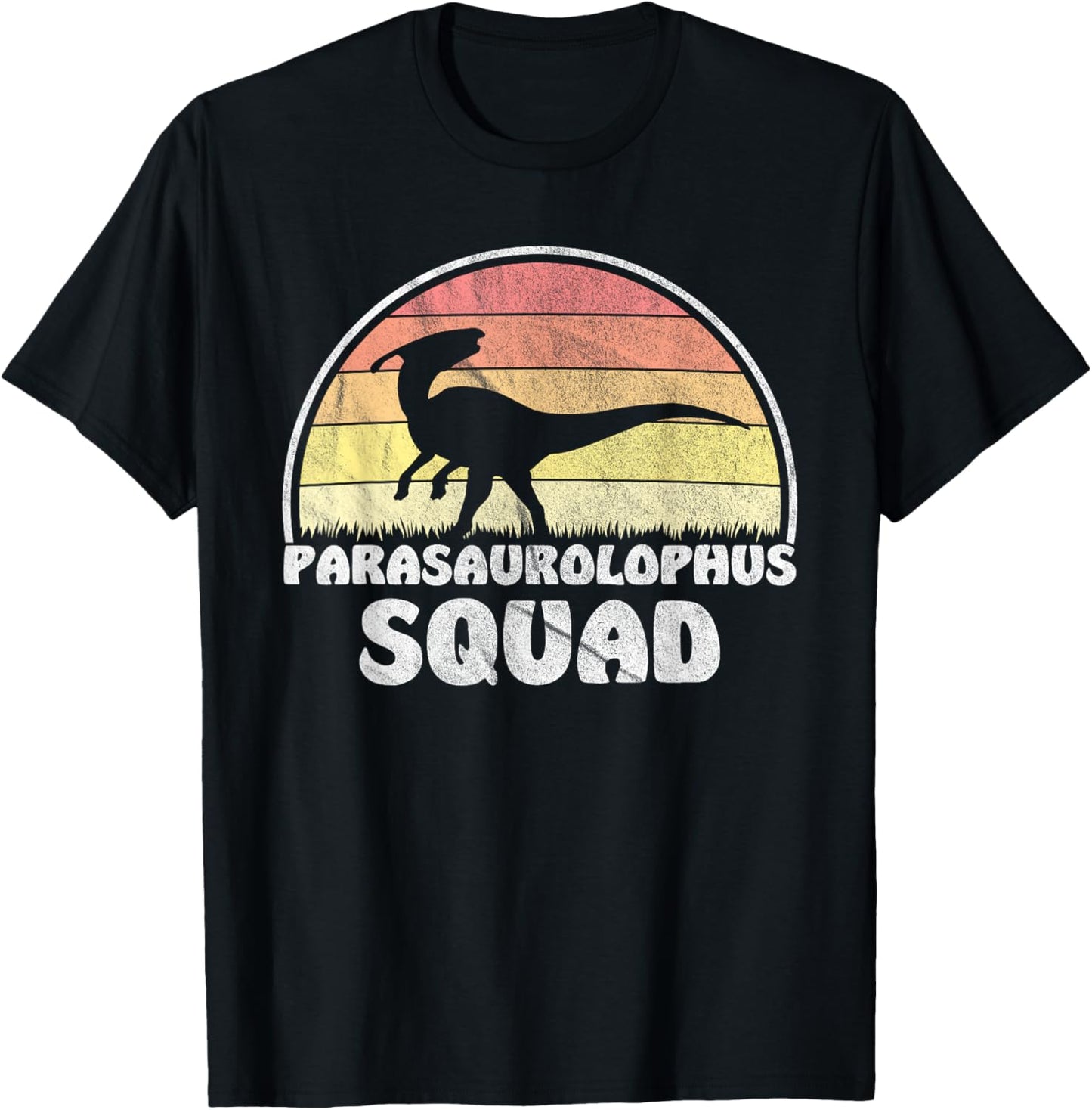 Parasaurolophus Squad - Retro Sunset Dinosaur T-Shirt