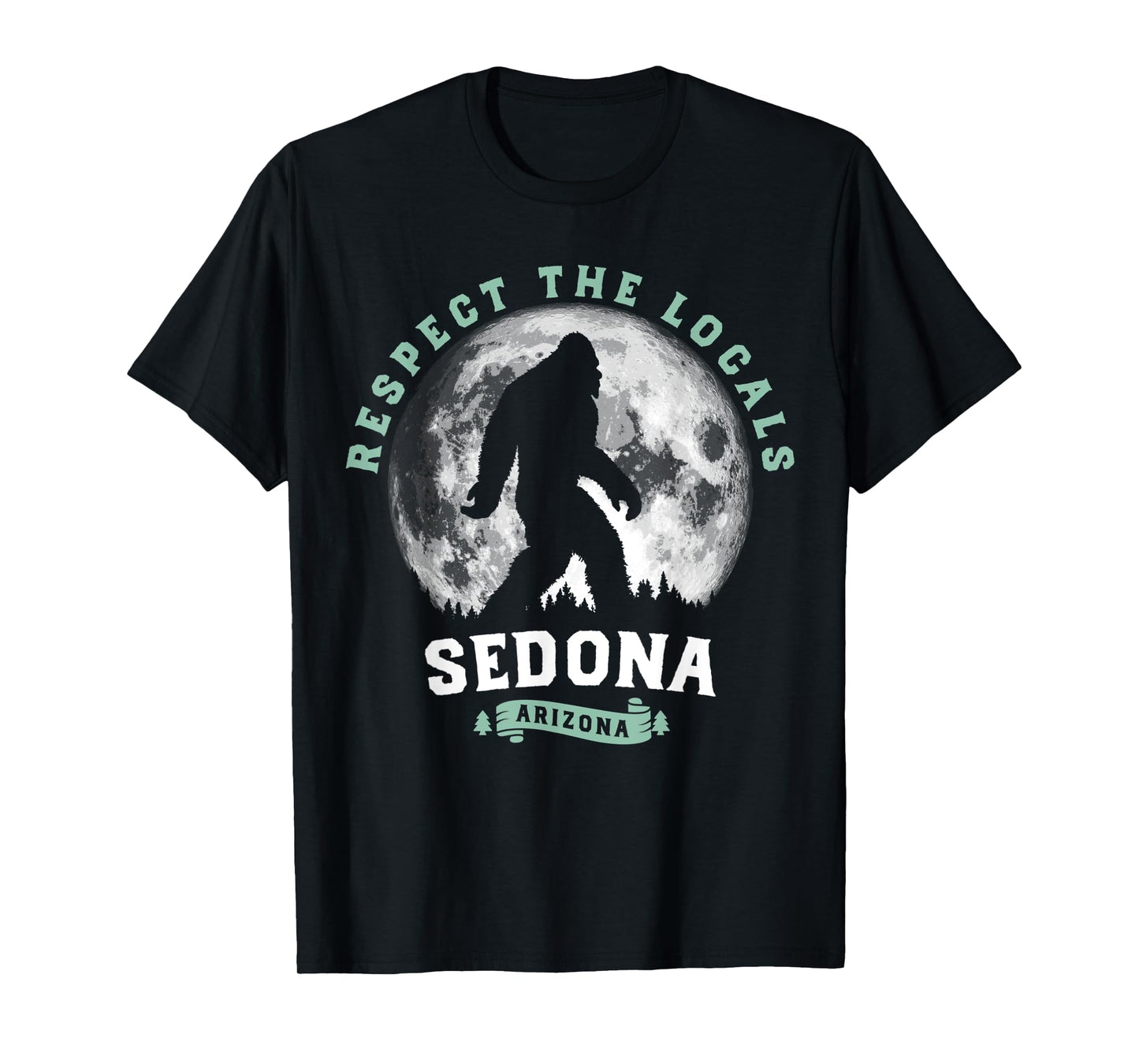 Sedona, Arizona Bigfoot Night Walk Retro Moon T-Shirt