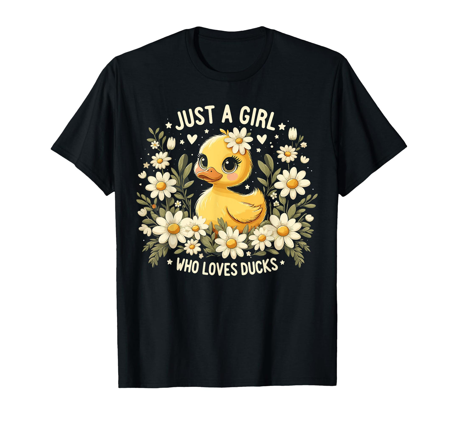 Just a Girl Who Loves Ducks Girl Cute Funny Duck T-Shirt