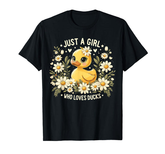 Just a Girl Who Loves Ducks Girl Cute Funny Duck T-Shirt