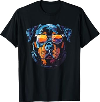Rottweiler Dog Sunglasses T-Shirt