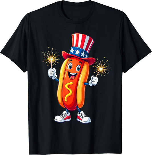 Hotdog 4th of July fireworks Independence Day T-Shirt