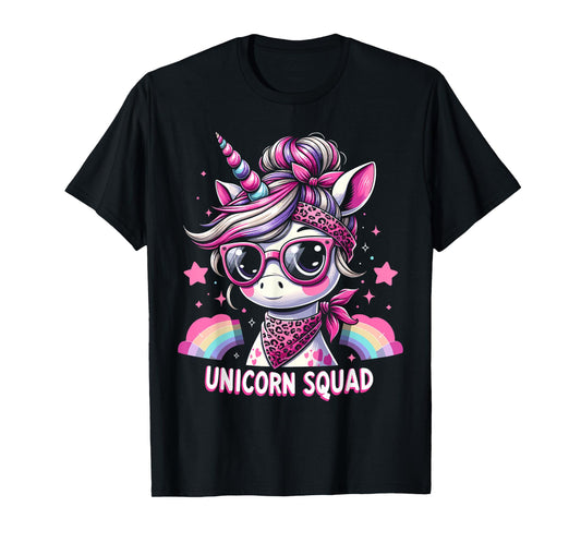 Unicorn Squad - Graceful Unicorn with leopard Bandana T-Shirt