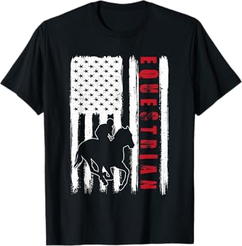 USA Equestrian team American flag US Horses rider men women T-Shirt