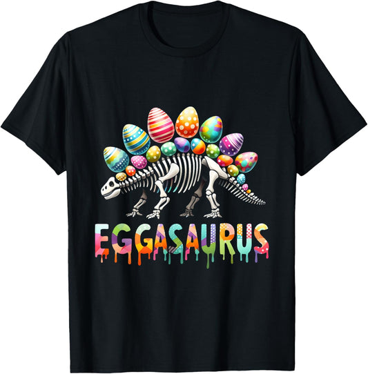 Eggasaurus Easter Dinosaur Boys Kids Toddler Stegosaurus T-Shirt