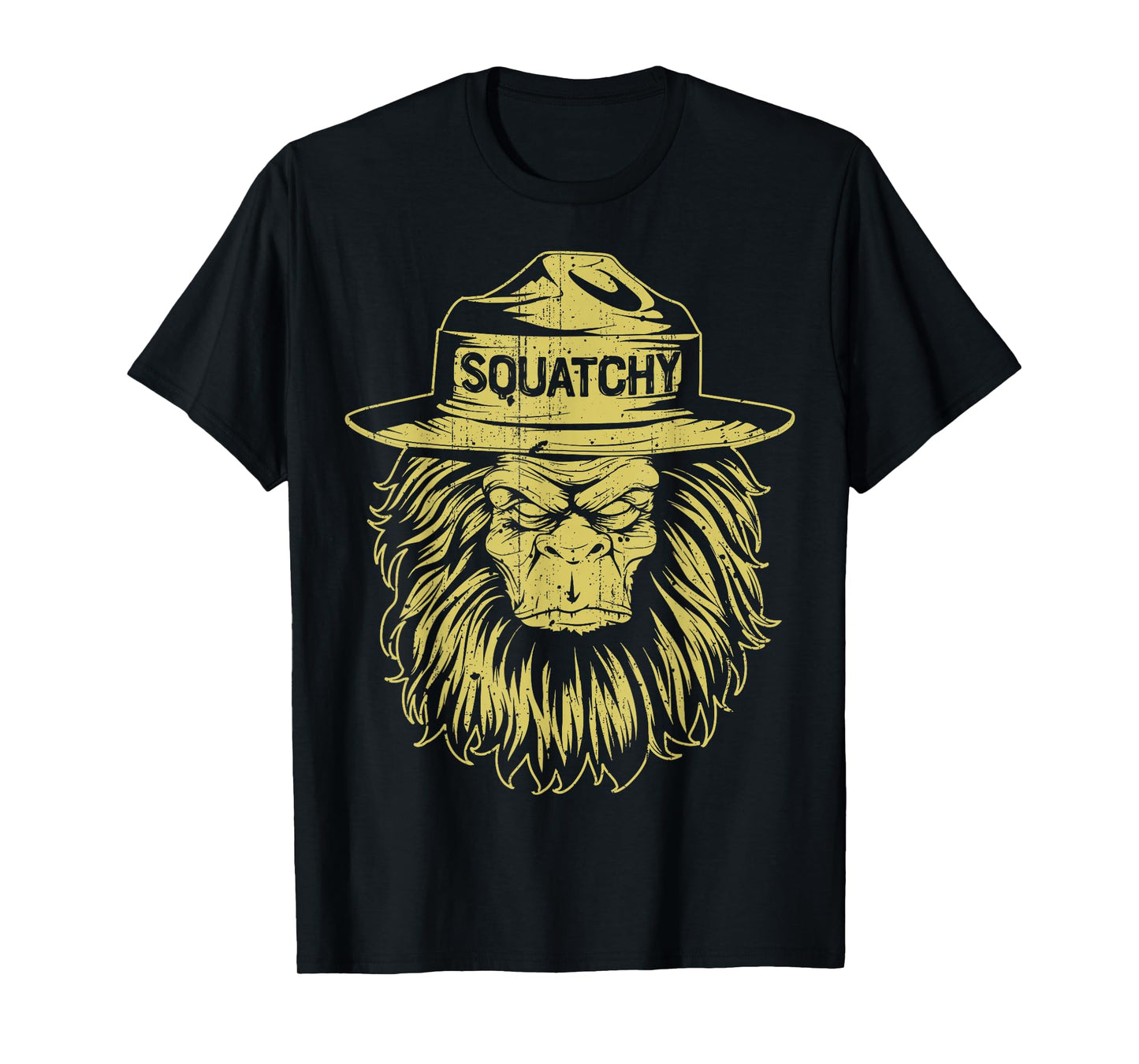 Bigfoot Squatchy Sasquatch Hat Smokey Retro Vintage Bear T-Shirt