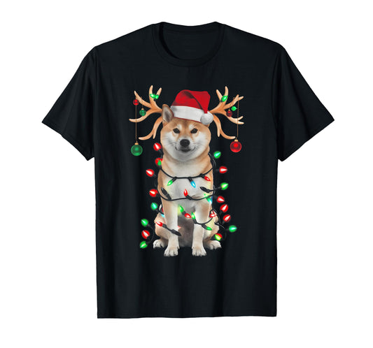 Shiba Inu Christmas Tree Shirt Shiba Inu Santa Hat Lover T-Shirt