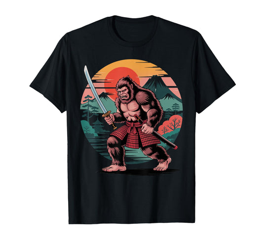 Retro Samurai Bigfoot Japanese for Men T-Shirt