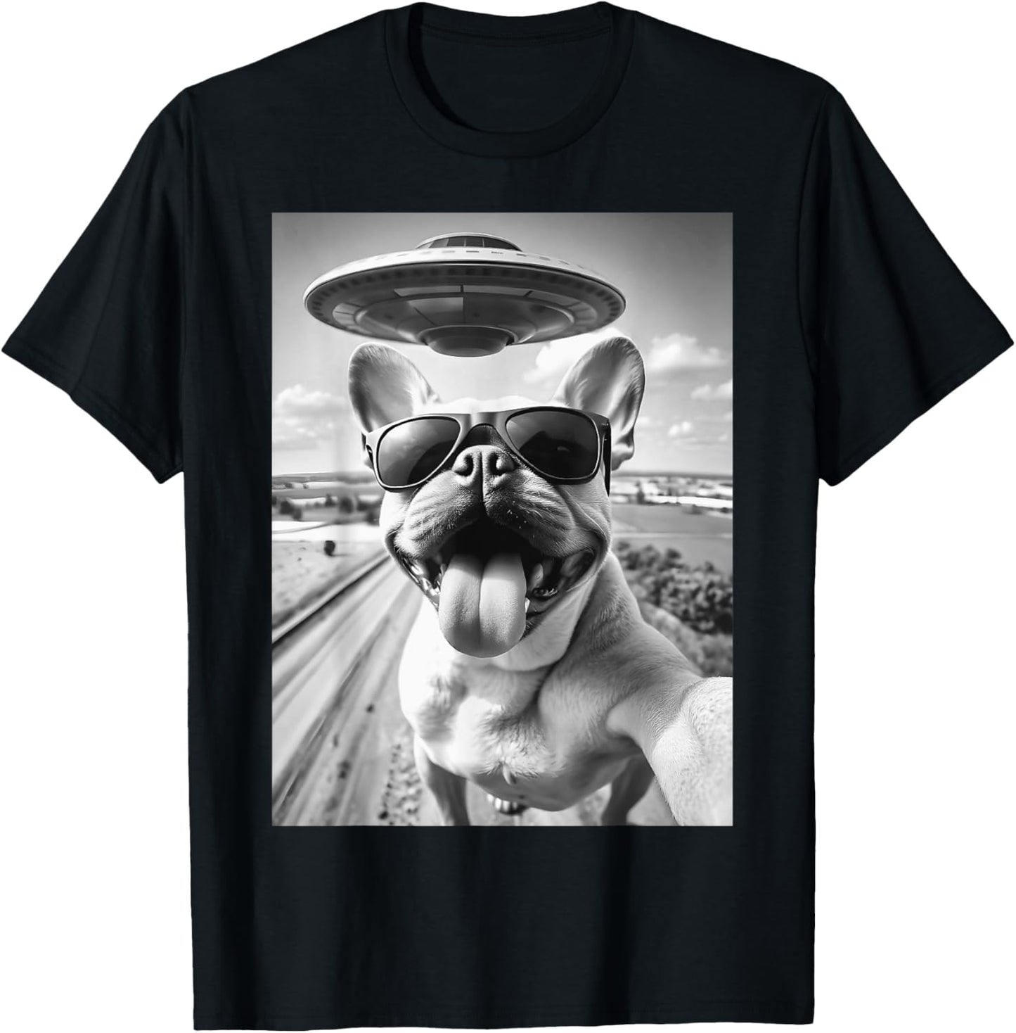 Selfie French Bulldog UFO T-Shirt