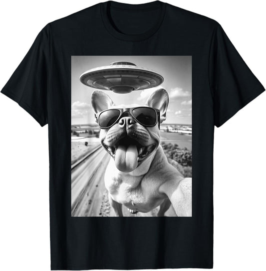 Selfie French Bulldog UFO T-Shirt