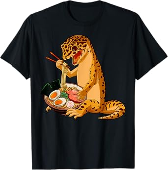 Japanese Ramen Kawaii Leopard Gecko Reptile Gifts Men Women T-Shirt