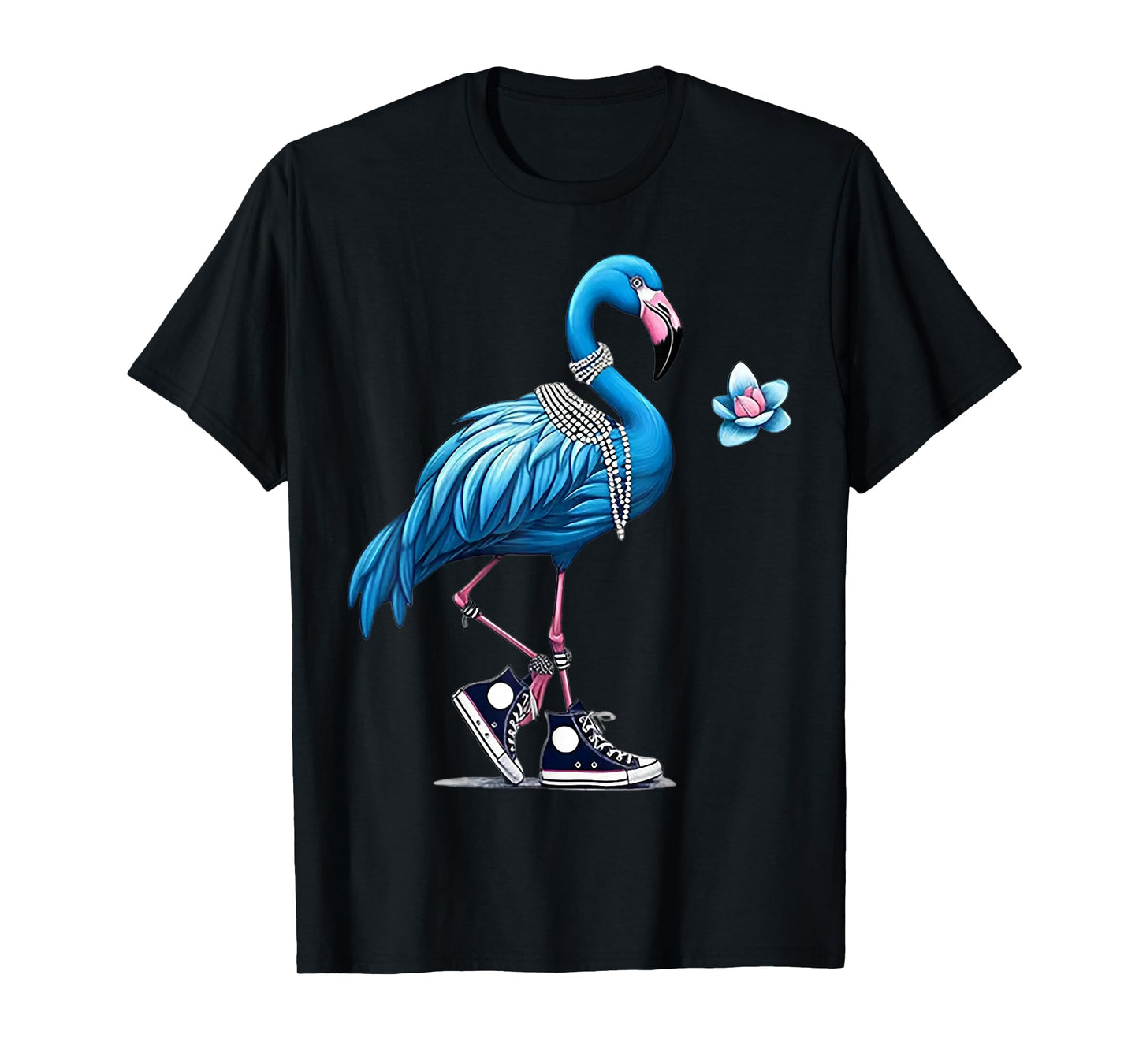 Flamingo Shoes Pearl Necklace T-Shirt