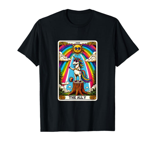Ally Unicorn Pride Tarot Card LGBTQ Pride Gay, Funny LGBTQ T-Shirt