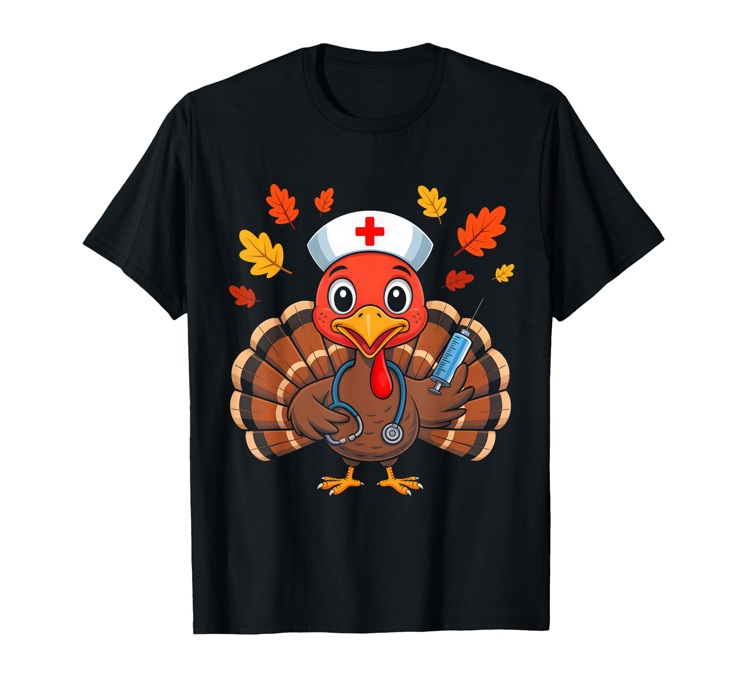 Turkey Nurse Thanksgiving Pilgrim Costume for Girls Women T-Shirt