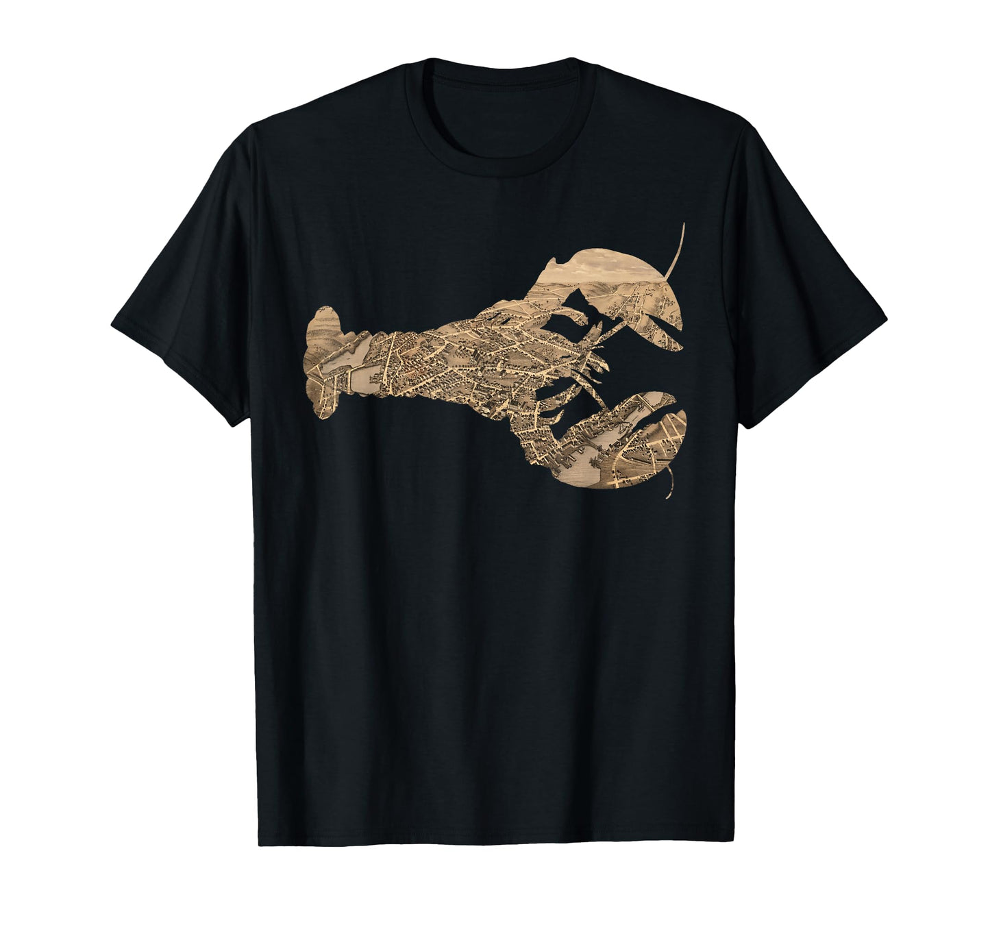 New London CT Lobster Map Silhouette T-Shirt