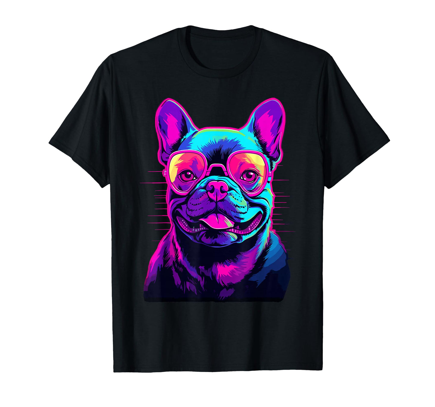 French Bulldog Synthwave Vaporwave T-Shirt