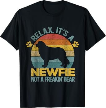 Funny Newfoundland Dog Newfie Owner Retro Vintage Men Women T-Shirt