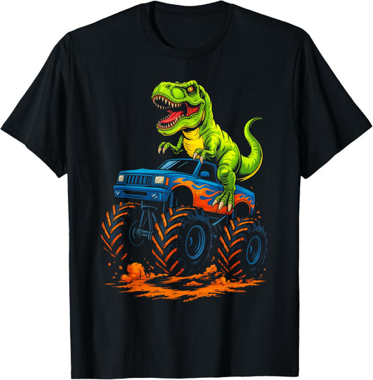 Monster Truck Dinosaur Birthday Party T-Rex Smash Boys T-Shirt