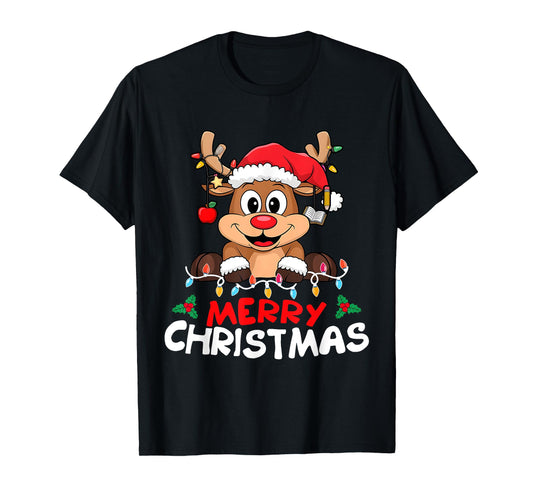 Merry Christmas Reindeer Xmas Family Women Men Funny T-Shirt