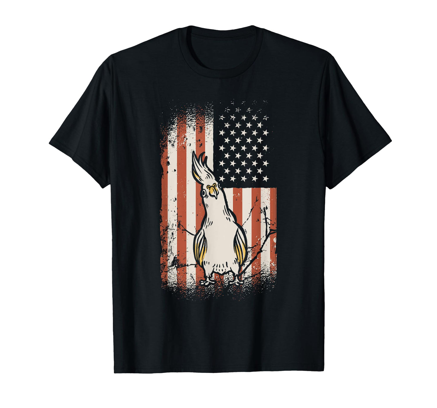 Cockatiel American Flag Bird Lover Patriotic Cockatiel T-Shirt
