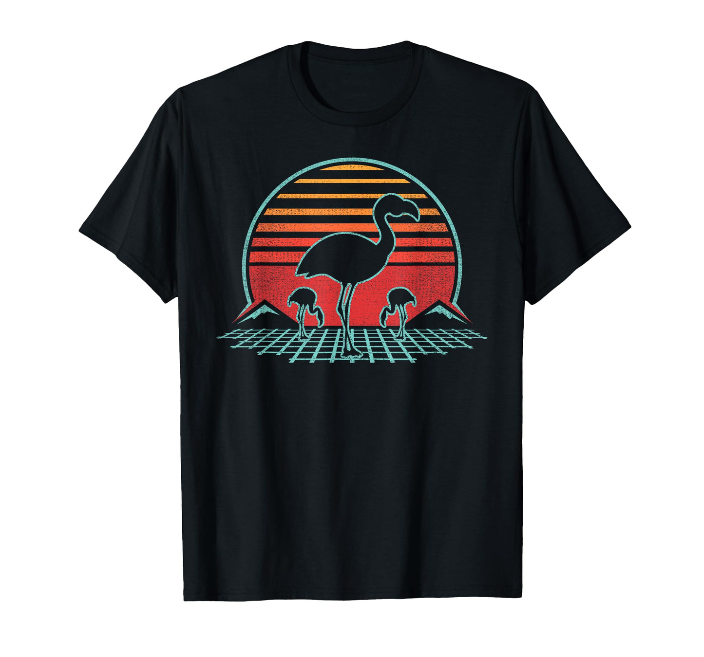 Flamingo Lover Bird Animal Retro Vintage 80s Style T-Shirt