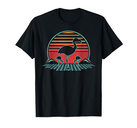 Flamingo Lover Bird Animal Retro Vintage 80s Style T-Shirt