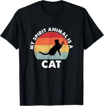 Vintage My Spirit Animal is a Cat Men Women T-Shirt