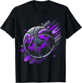Magical and Funny Basketball Gifts Purple Camouflage T-Shirt