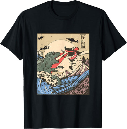 Vintage Catzilla, Funny Kitten, Cat, Rental | Retro T-Shirt