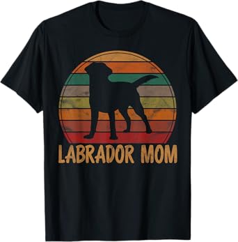 Retro Labrador Mom Dog Mother Pet Golden Black Lab Mama T-Shirt