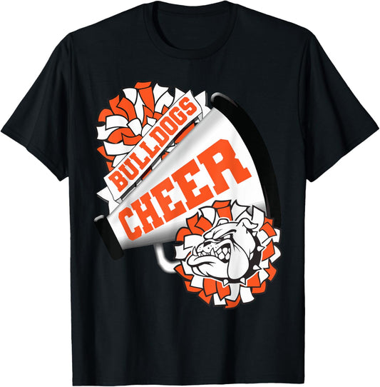 Bulldogs Cheerleading Back To School Cheer Team Orange T-Shirt