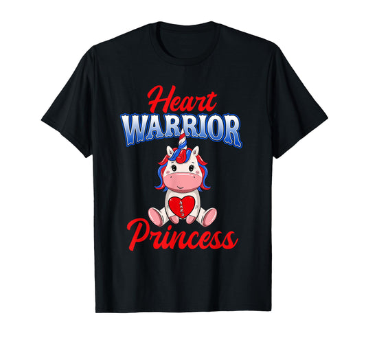 Unicorn Heart Warrior Princess CHD Awareness Shirts Girls T-Shirt