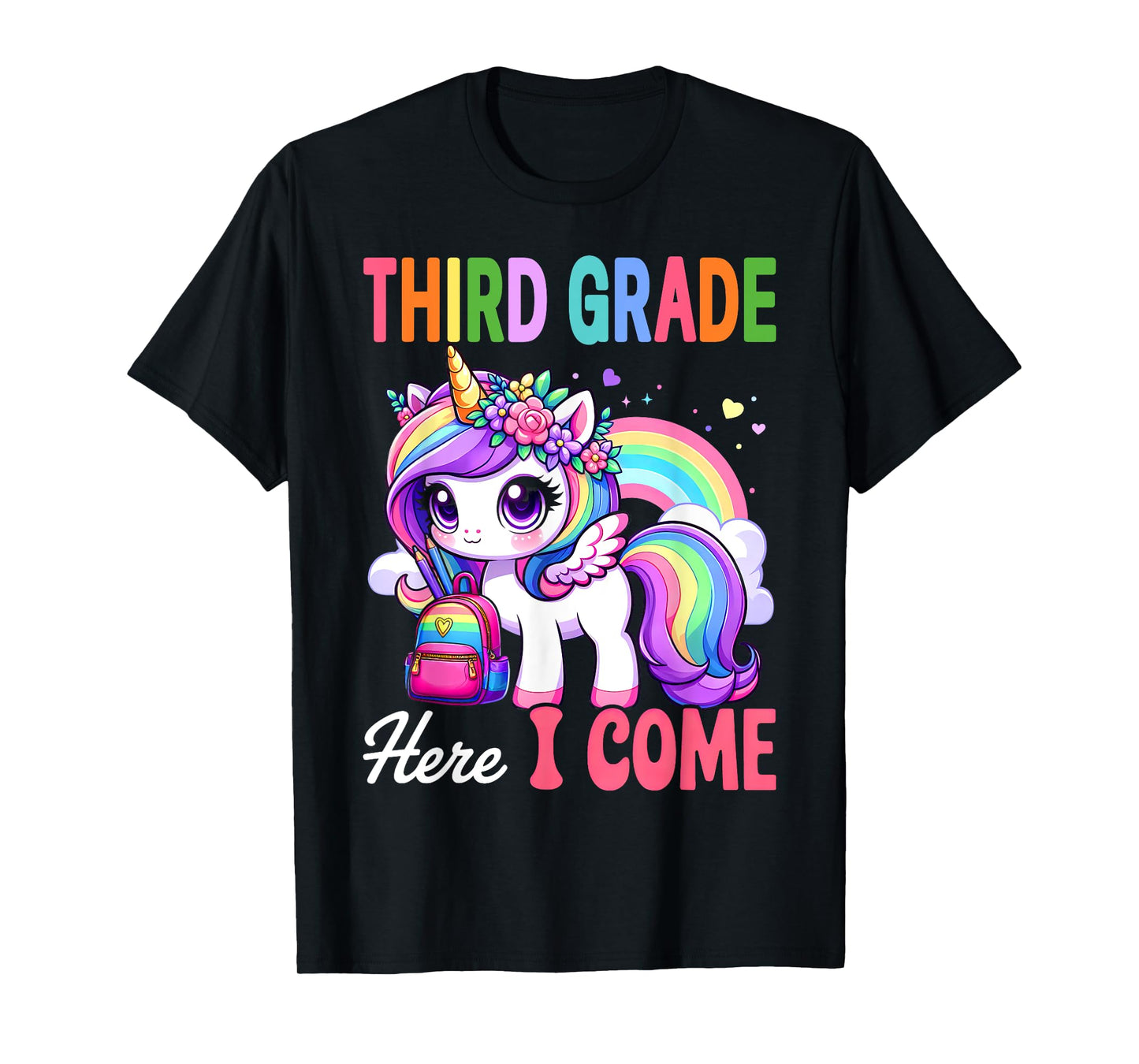 3rd Grade Shirts For Girls Unicorn Third Grade Here I Come T-Shirt