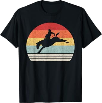 Retro Rodeo Bucking Bronc Riding Bronco Horse T-Shirt