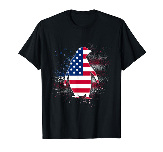 Penguin Independence day Shirt Patriotic US Flag