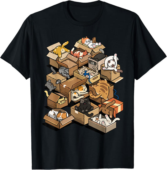 Kawaii Cardboard Cat Kitten Funny Cat Meme Cat Lover Owner T-Shirt