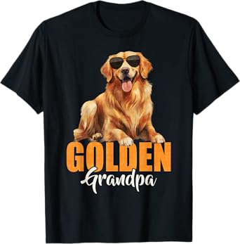 Proud Golden Retriever Grandpa For Golden Owners Lover T-Shirt