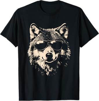 Funny Wolf Cool Rock and Roll Graphic T-Shirt